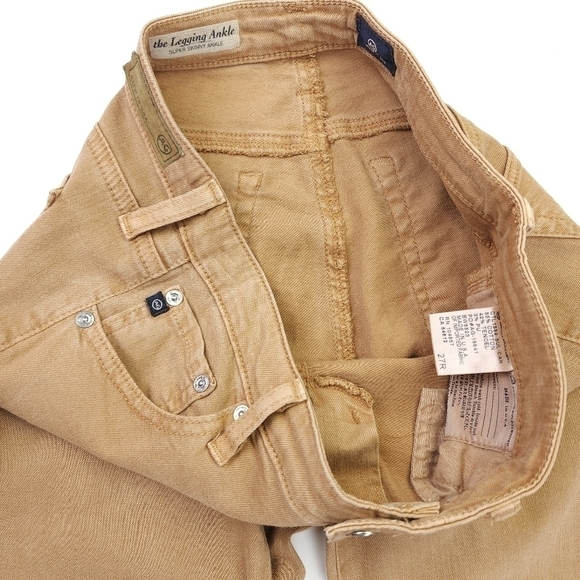 New AG Adriano GoldSchmied Tan The Legging Ankle Sz 27R - Picture 4 of 15